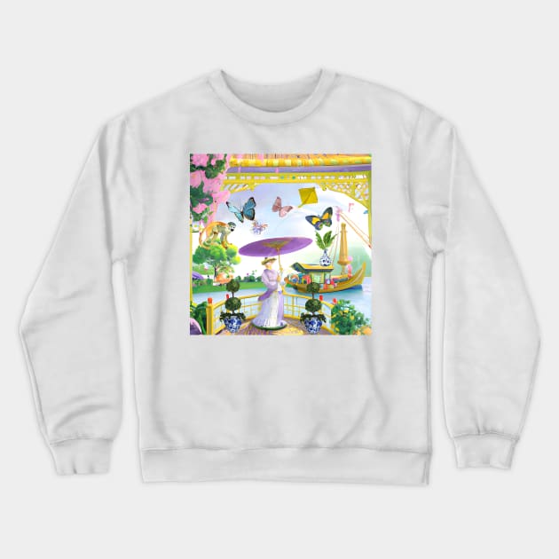 Monkey Palace chinoiserie Crewneck Sweatshirt by SophieClimaArt